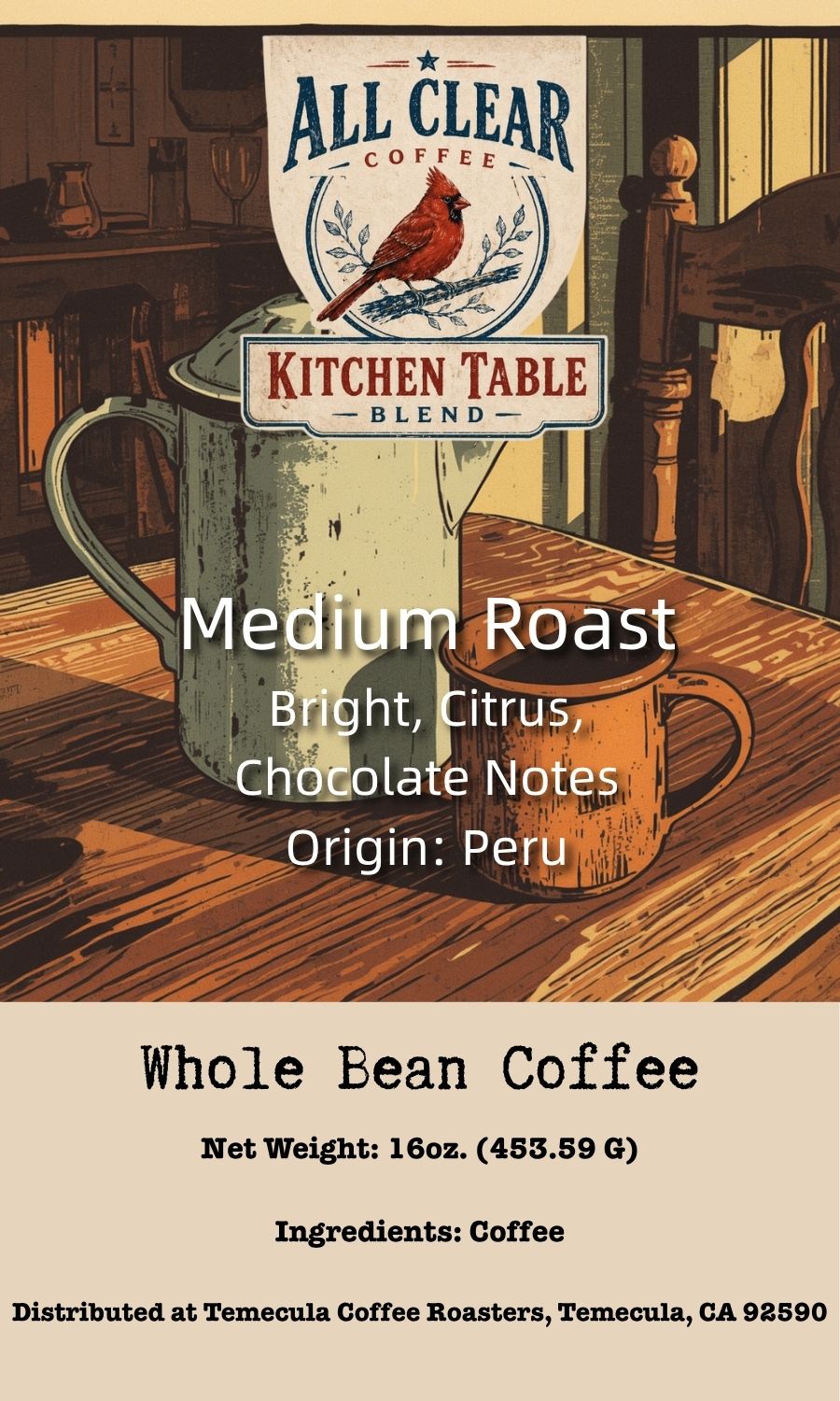 All Clear Coffee - Kitchen Table Blend - Whole Bean